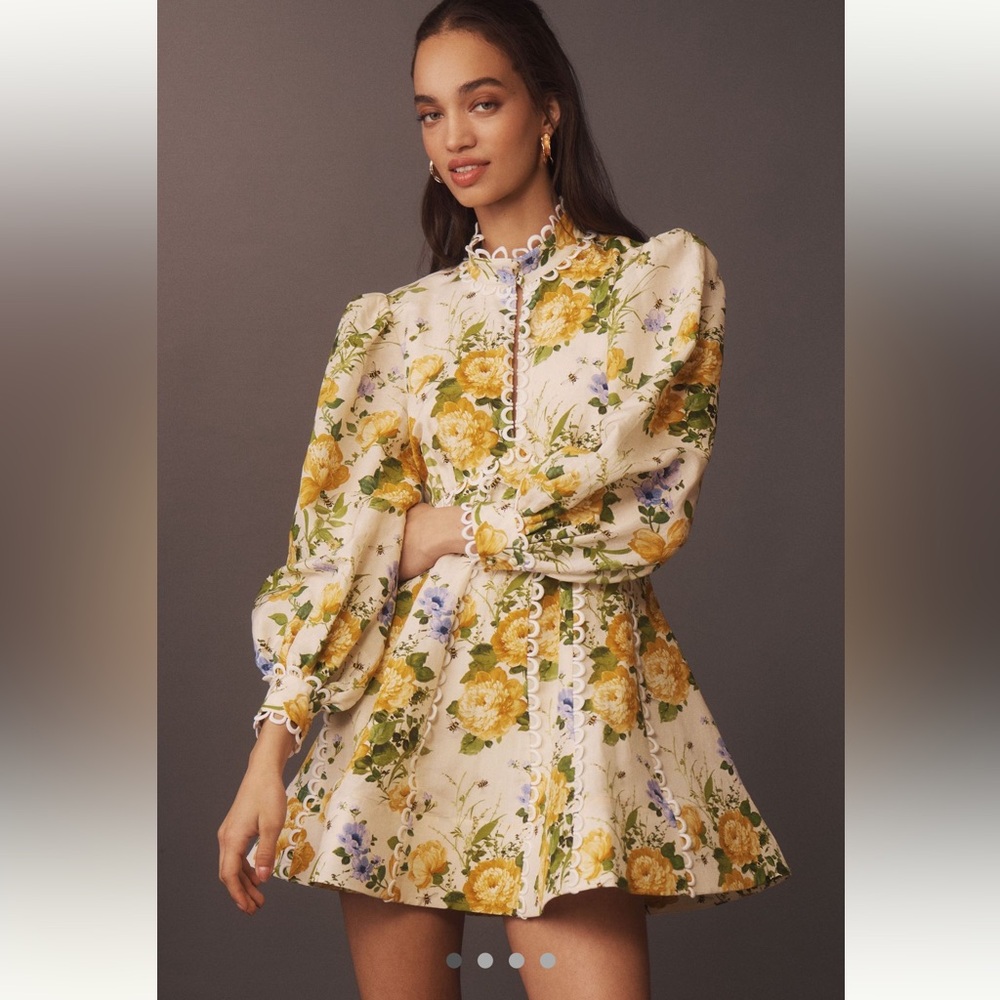 BHLDN Kali Long Sleeve Elegant Floral Dress